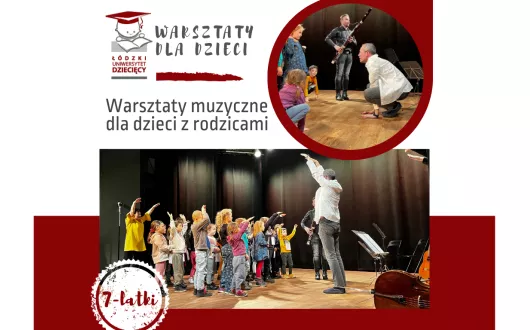 Dzieci w czasie warsztatów muzycznych w ramach zajęć dla 7 latków