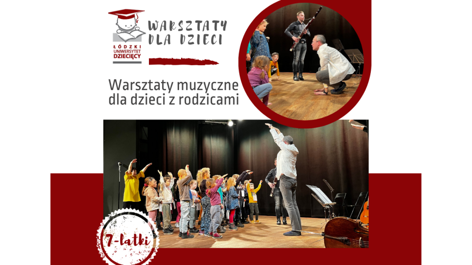 Dzieci w czasie warsztatów muzycznych w ramach zajęć dla 7 latków